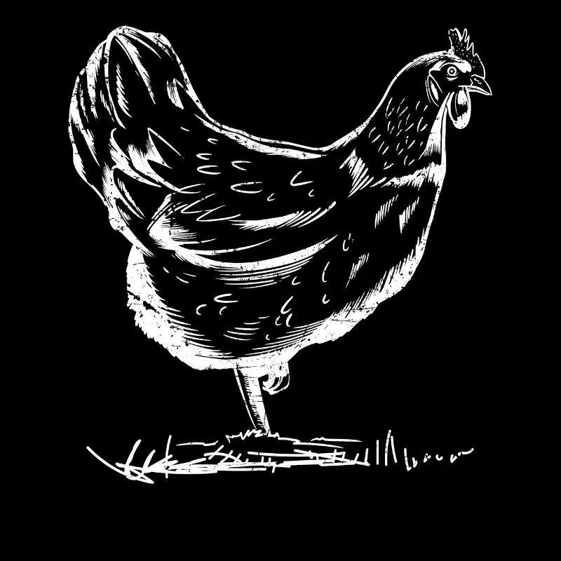 Chicken Drawn Chickens Farmer Farmers Chicken Farmer