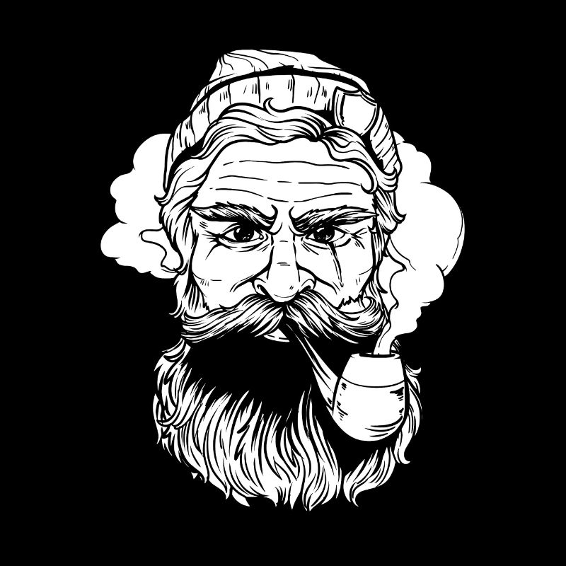 Chapeau Pipe Sailor Beard - Noir Blanc
