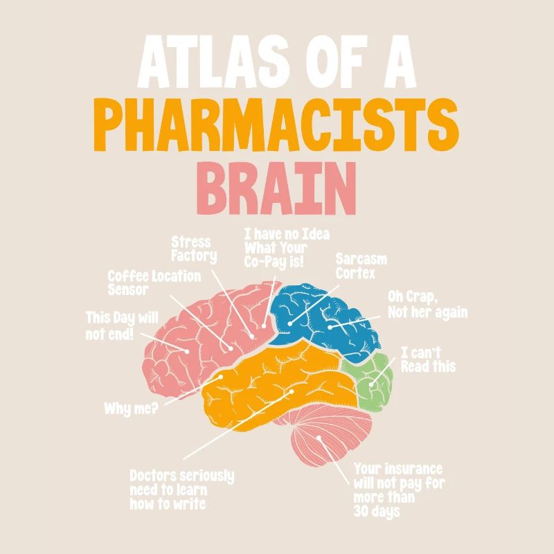 Pharmacists brain Pharmacy Technician Stud