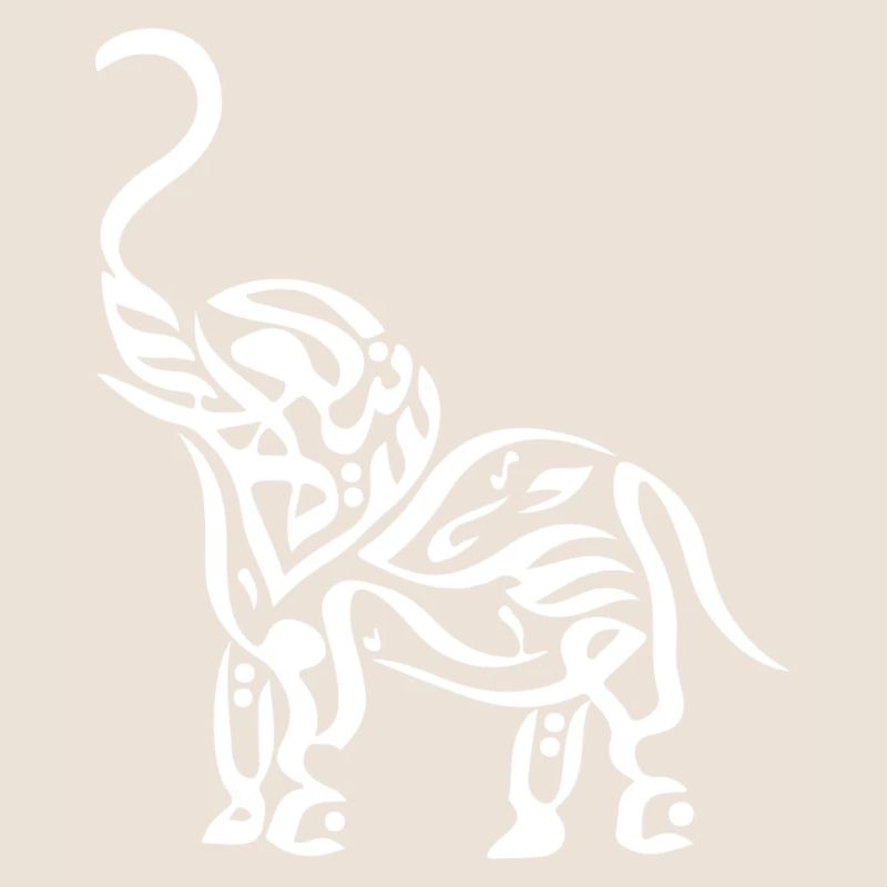 Arab typographer as elephant form