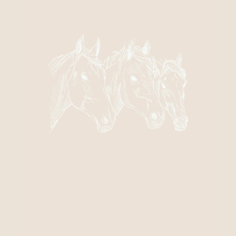 Têtes de chevaux dessinés à la main, illustration, cavalier