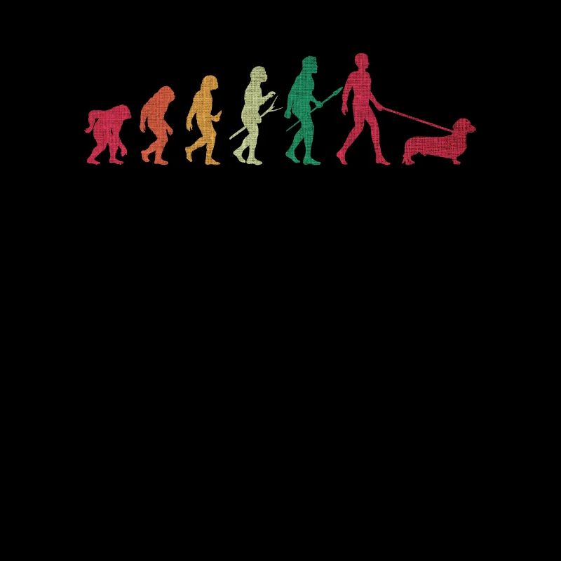 Evolution Dackel Hundehalter Hundebesitzer Motiv