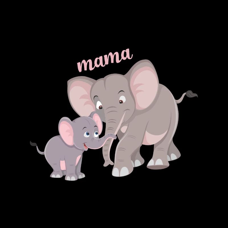 Niedliche Elefanten Mama Kind Bindung