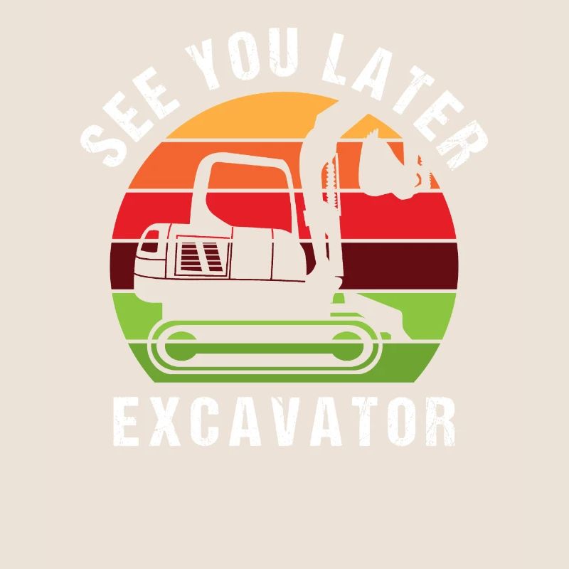 Bagger Baggerfahrer Minibagger Retro Geschenkidee