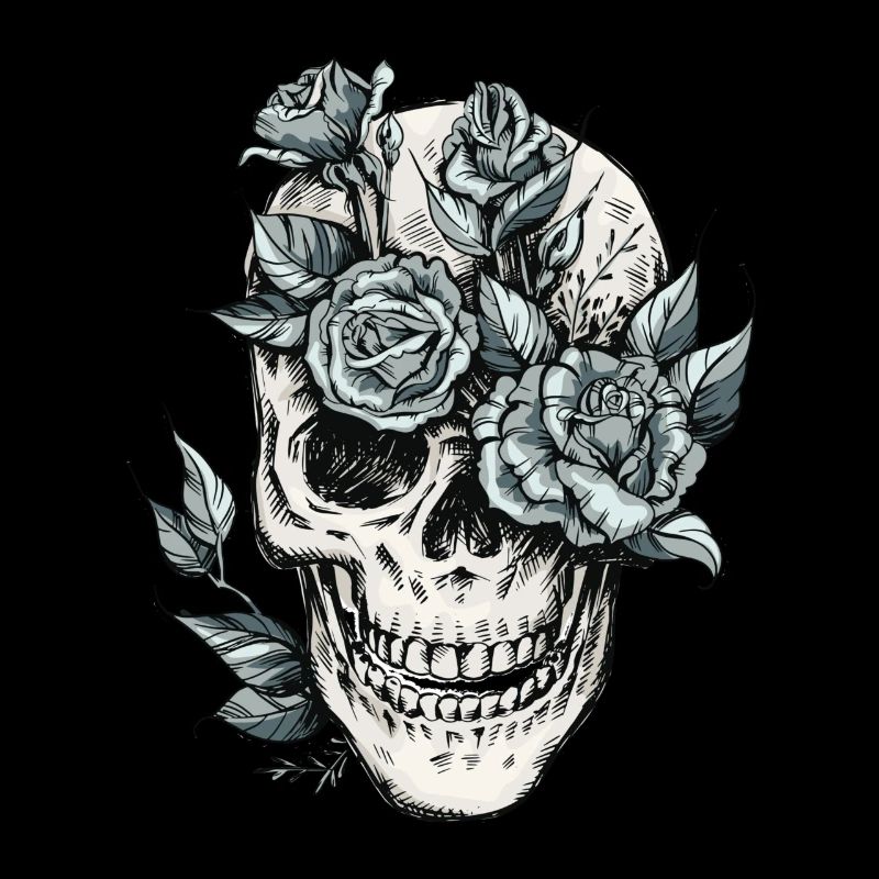 Skull skull with flowers gift idea