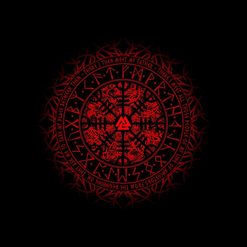 Vegvisir Wikinger Kompass mit Wikingergebet und