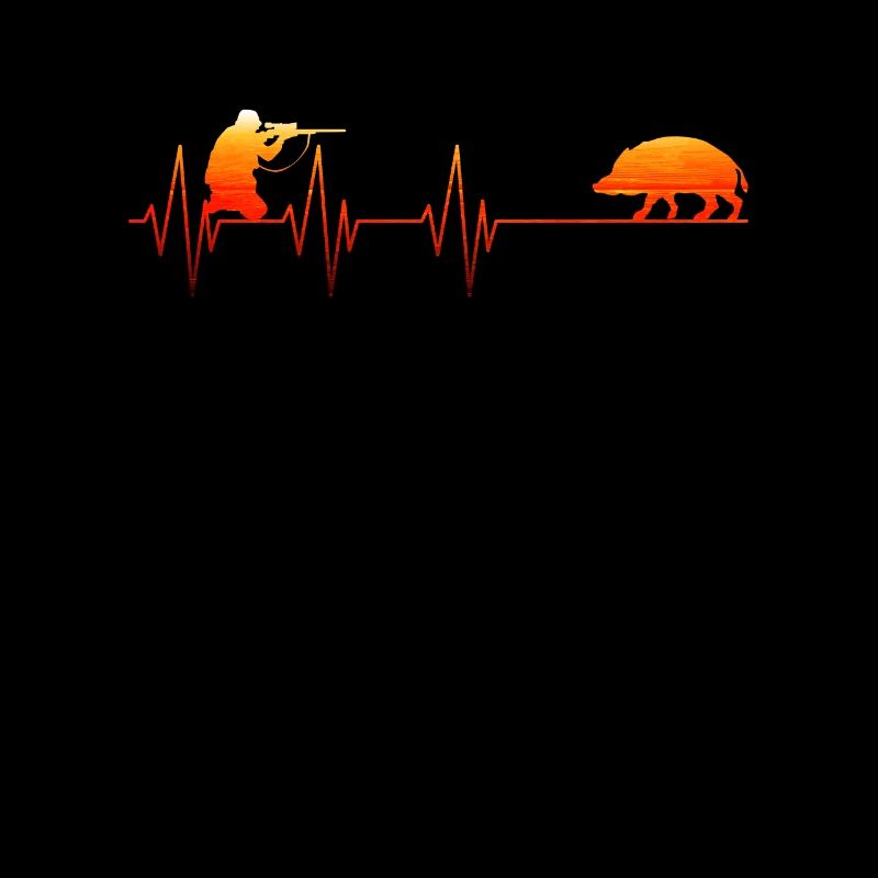 Hunter heartbeat hunt chasing wild boar gift