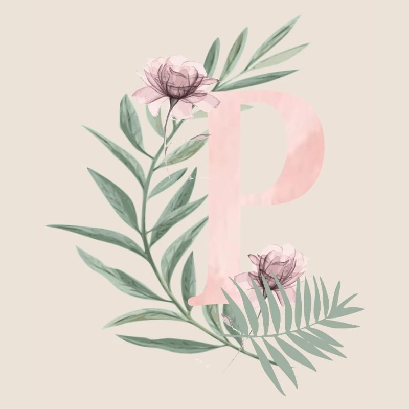 Letter P with flowers