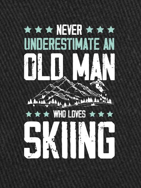 old man skiing