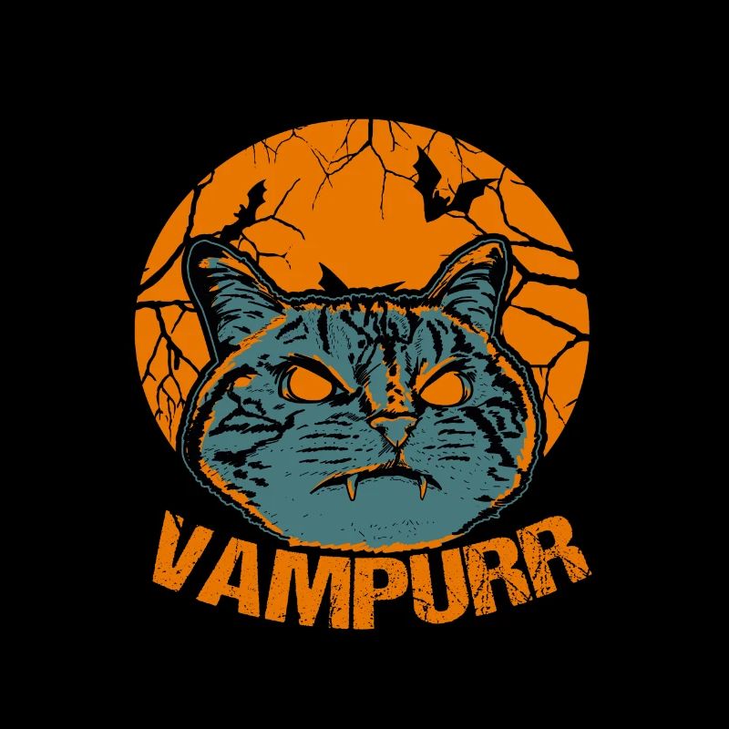 Chat Vampurr drôle Halloween Chat noir