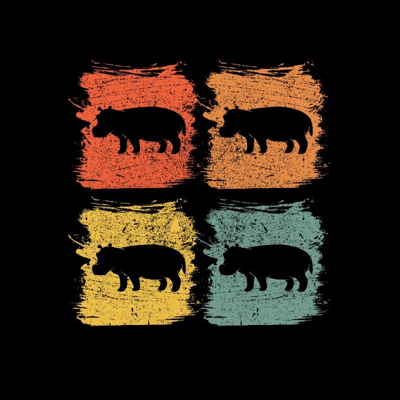 Hippo Flusspferd Retro Pop Art Geschenk