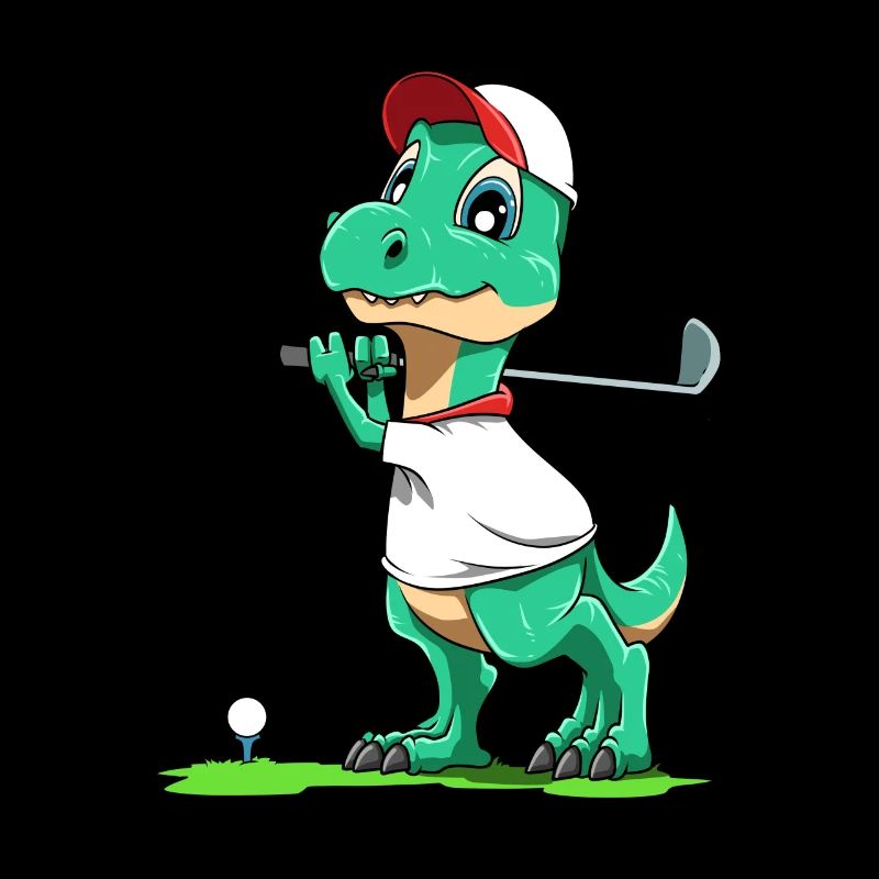Dino mignon comme golfeur