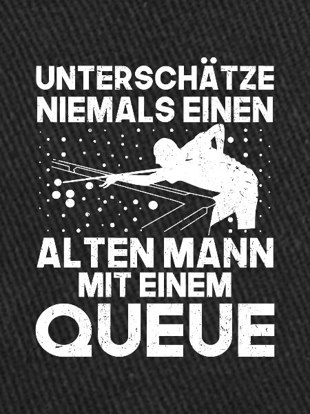 Billard alter Mann Queue