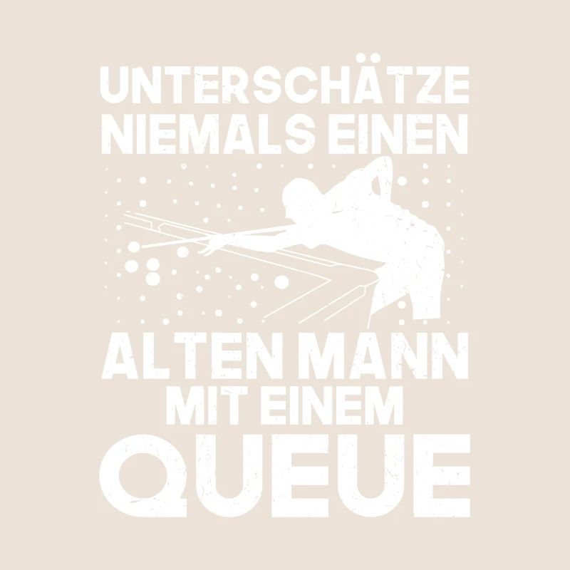 Billard alter Mann Queue