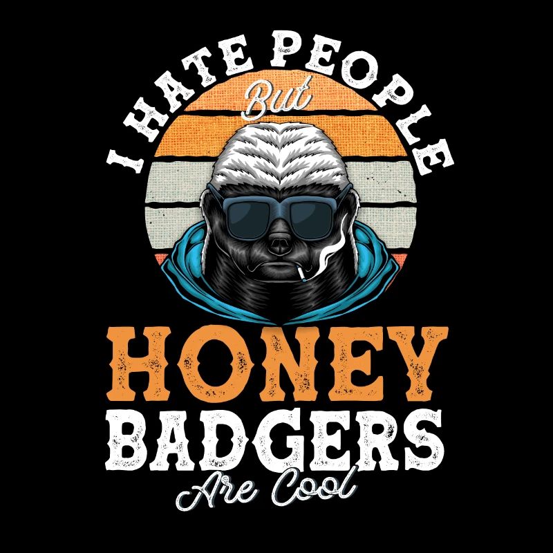 Honigdachs Honey Badger I Hate People Geschenk