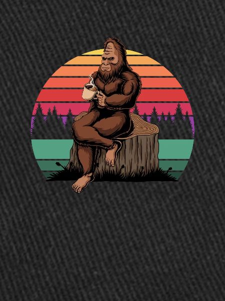 Bigfoot drinking coffee
