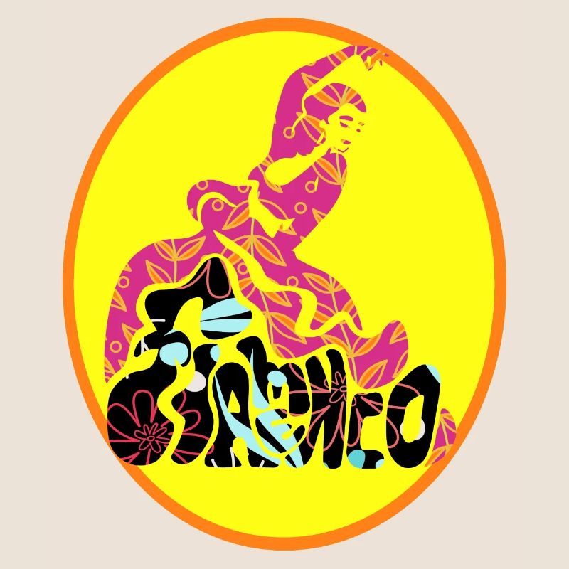 Flamenco Blumentänzer und Wort