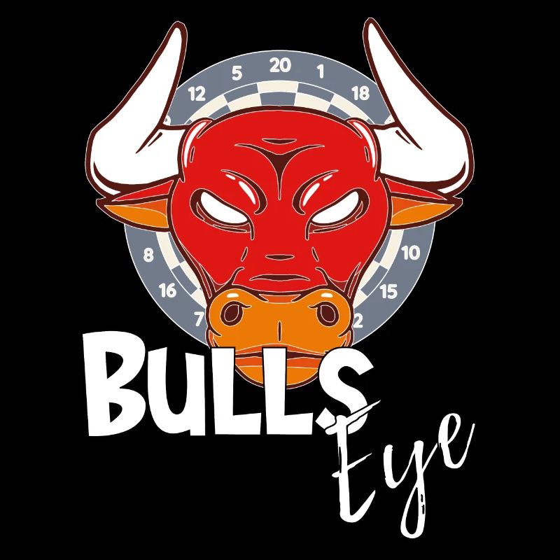 Bullseye, funny dart player gift with bull
