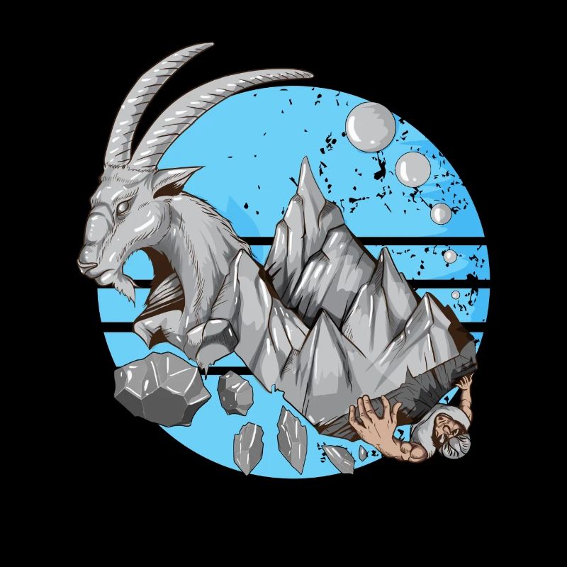 Steinbock Kletterer Berge Stein Tiere Spruch