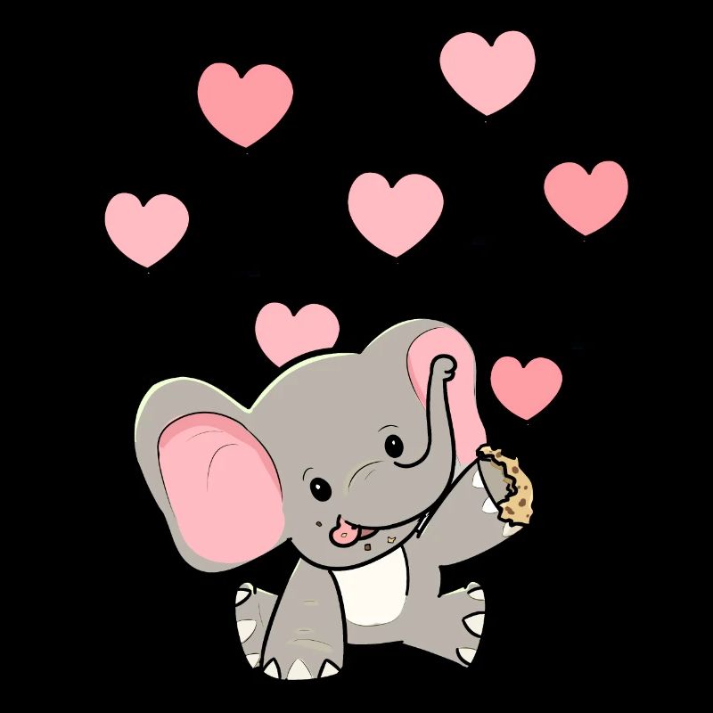 Cœurs Ballons Faune Éléphant Bébé Naissance