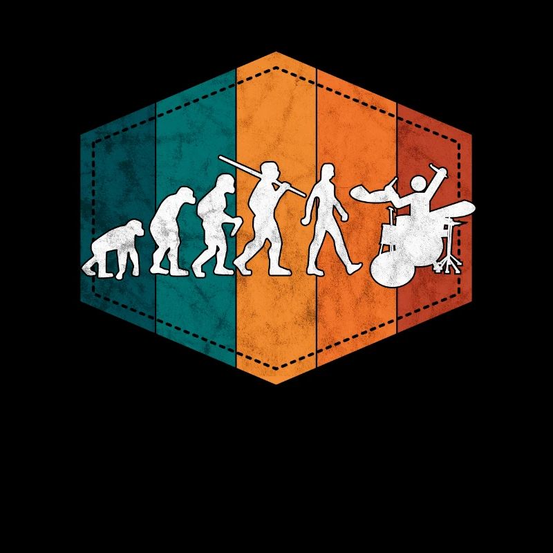 Schlagzeug Evolution Schlagzeuger retro