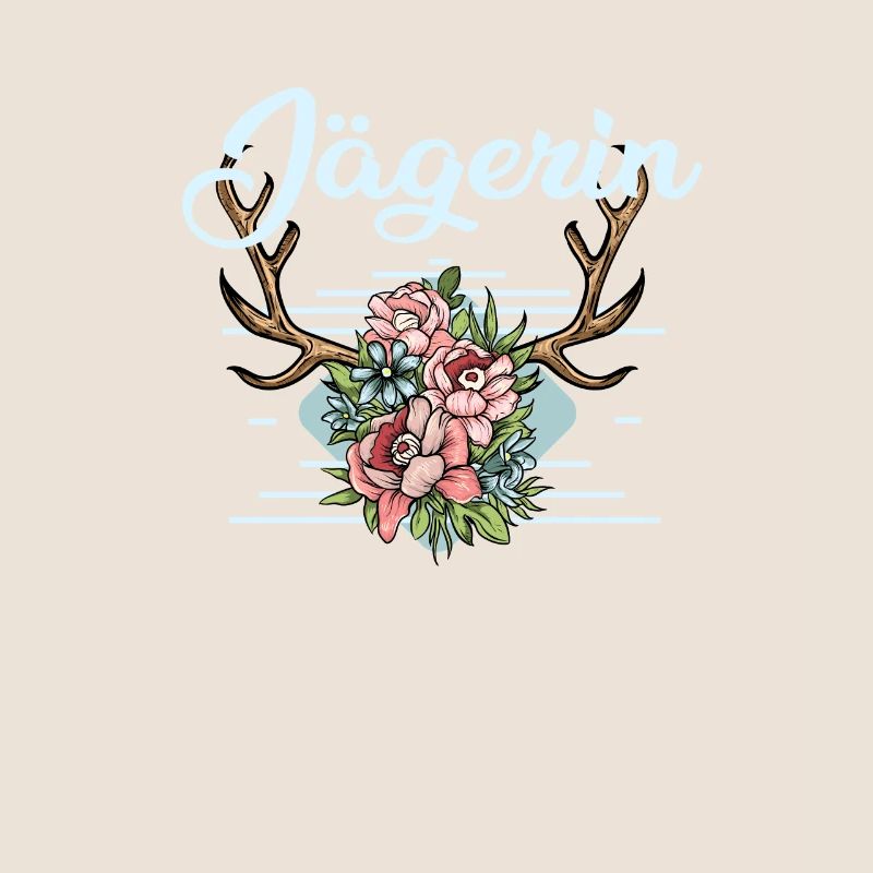 Jägerin Geweih Hirsch Rotwild Jäger Geschenk