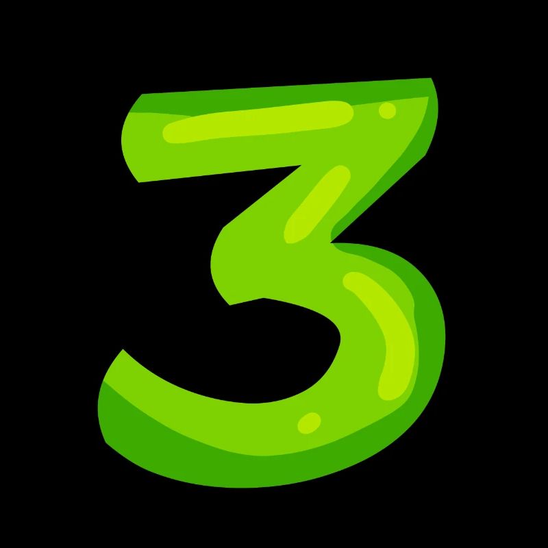 Digit 3 green