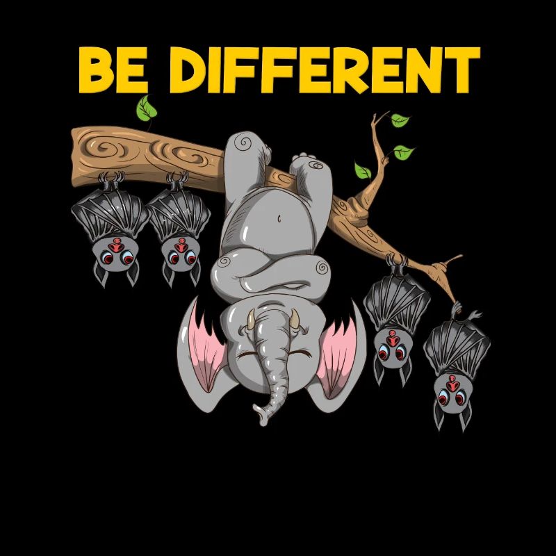 Be Different Design éléphant de chauves-souris drôle