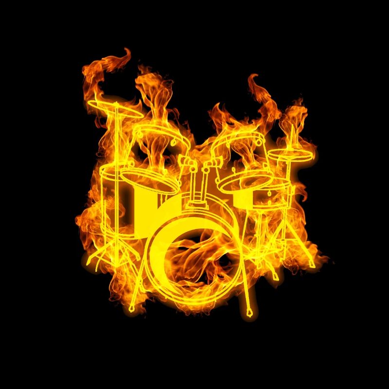 Drum On Fire Music Drum Kit Lover Gift Idea