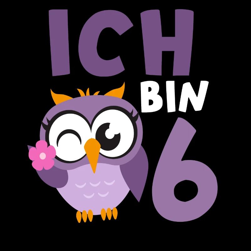 6. Geburtstag Eule Kinder Ich bin 6 Jahre alt