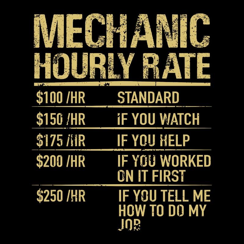 Mechanic Hourly Rate KFZ-Mechaniker Geschenk