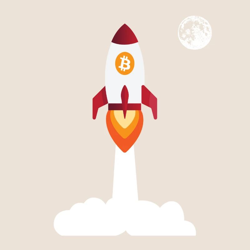 Bitcoin fusée Lune - crypto-monnaie Bitcoins