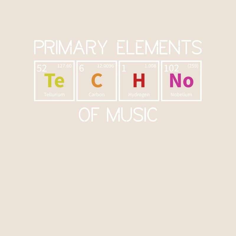 Techno Periodensystem Elemente Rave Techno Music