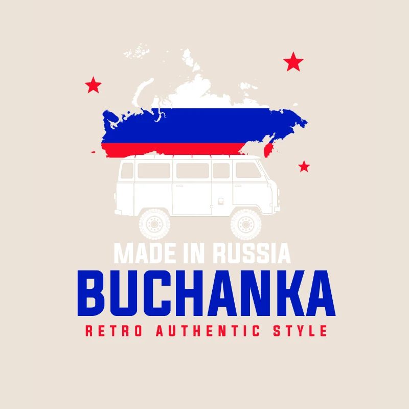 UAZ Buchanka 4x4 Russie drapeau