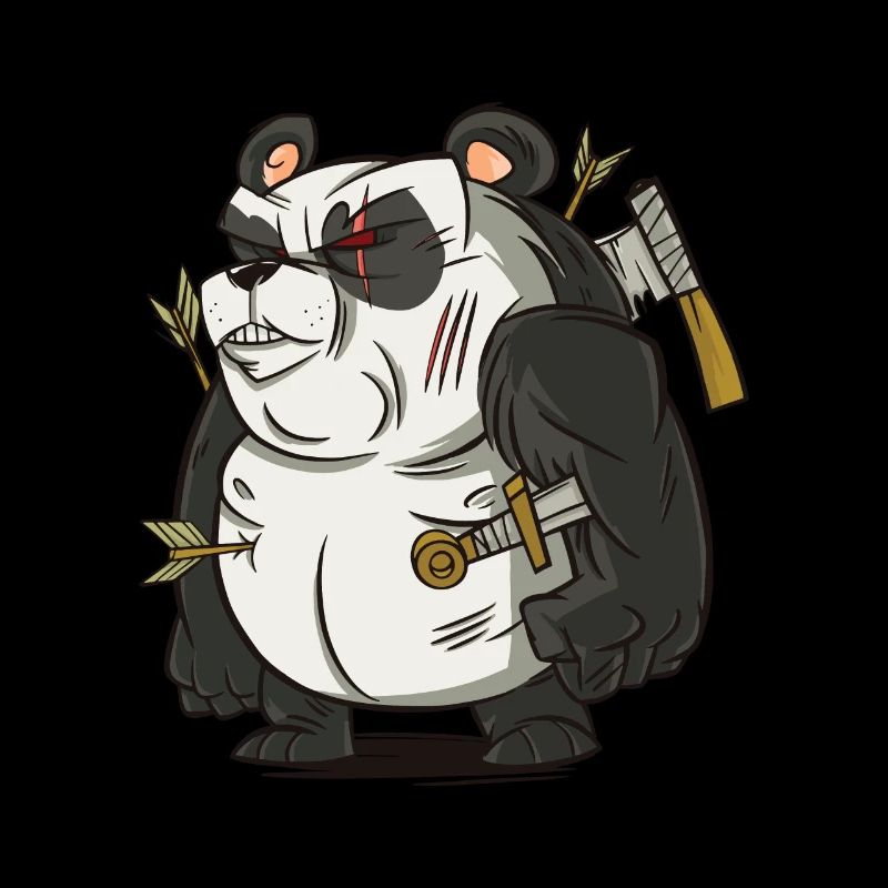 Warrior Panda combattant combattant