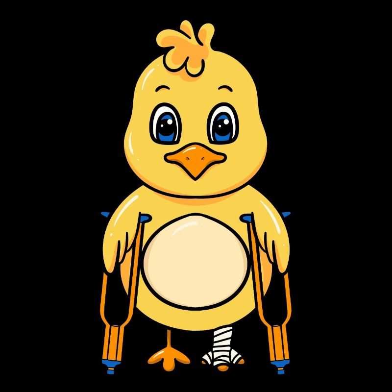 Chick with broken leg