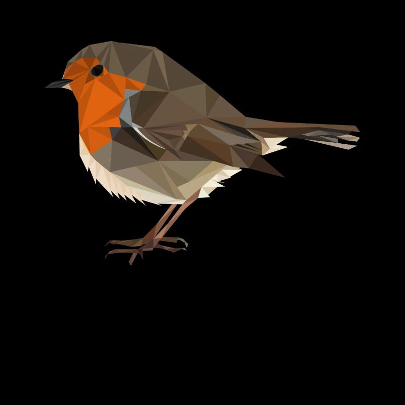 Rouge-gorge de style polygone - oiseau indigène