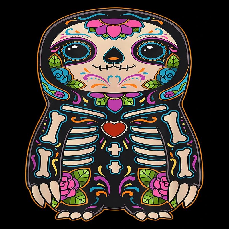 Sloth Dia de los Muertos Sugar Skull