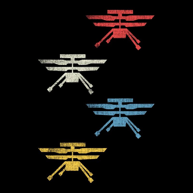Retro Mars Hélicoptère - Espace Spatial Vintage