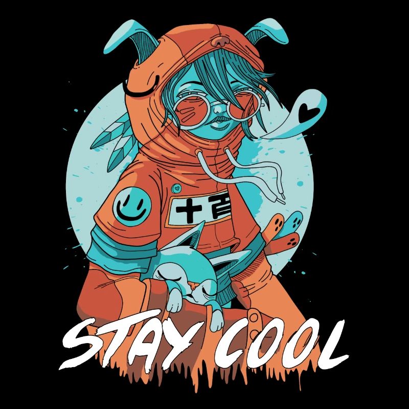 Stay Cool Katzen Comicstyle Kunst Design