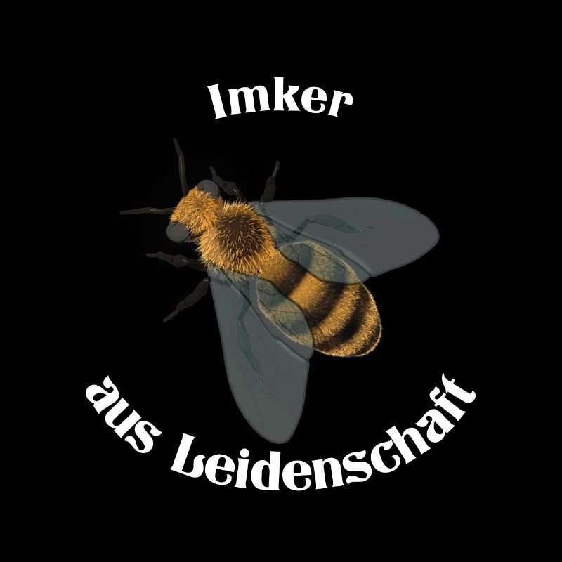 Imker aus Leidenschaft mit heller Schrift