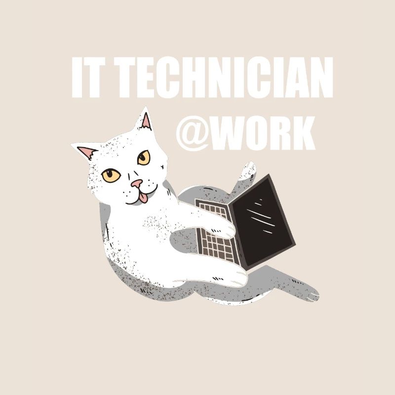 IT Techniker Katze Programmierer Techie