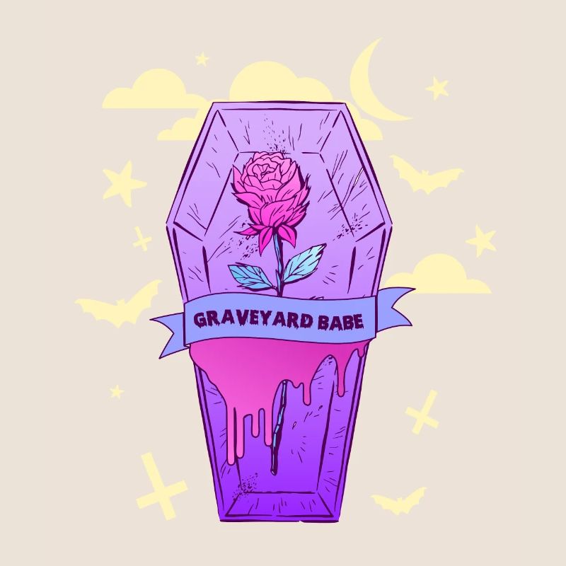 Graveyard Babe, Pastel Goth E-Girl Soft Goth