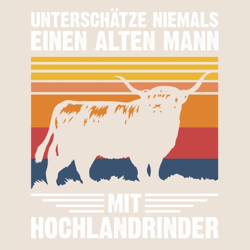Alter Mann | Hochlandrind Retro Style