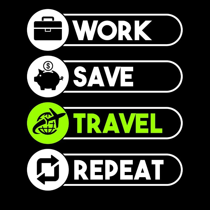 Work Save Travel Repeat Traveler Reisender Liebe