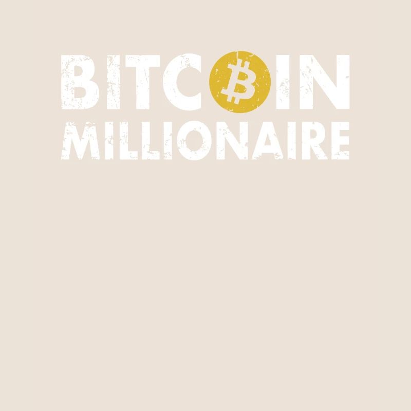 Bitcoin Millionaire Lettering - Bitcoin Button