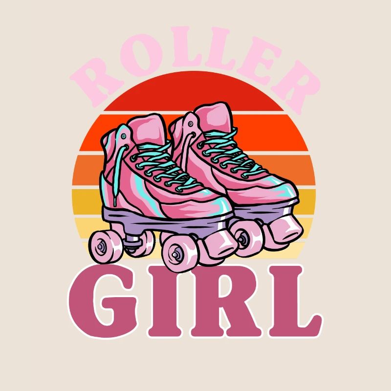 Roller Skating, Rollschuh Motiv, Mädchen, Kinder