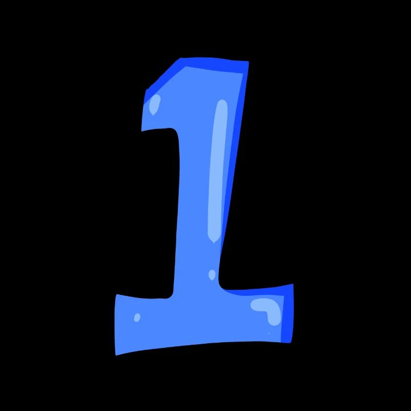 Ziffer 1 Blau - Nummer Eins
