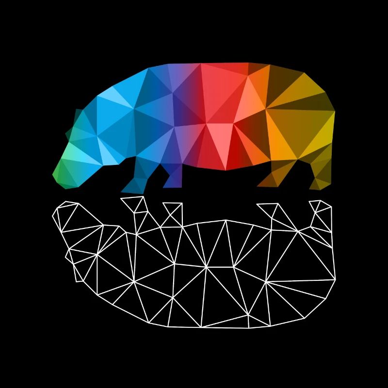 Nilperd Geschenk Hippo Bunt Kunstwerk Geometrie