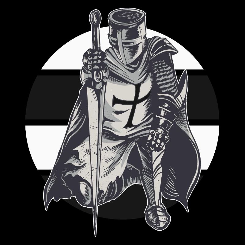 German Order Knight Black White Cross Templar
